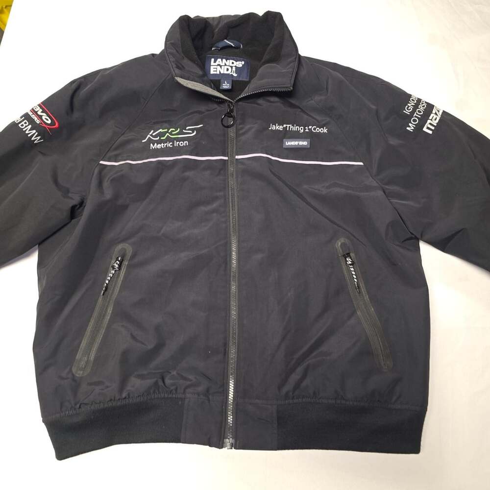 Racing Crew Jacket Mens L Black Mazda Laurel BMW KRS Track Motorsport Jake Cook